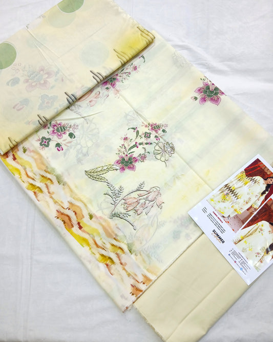 Digital Premium Soft Lawn 3PC | Unstitched Floral Prints