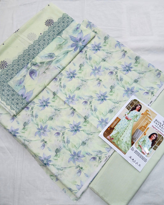 Digital Premium Soft Lawn 3PC | Unstitched Floral Prints