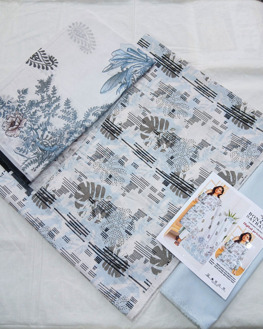 Digital Premium Soft Lawn 3PC | Unstitched Floral Prints