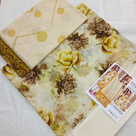 Digital Premium Soft Lawn 3PC | Unstitched Floral Prints