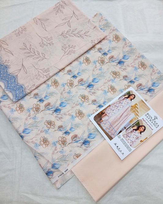 Digital Premium Soft Lawn 3PC | Unstitched Floral Prints
