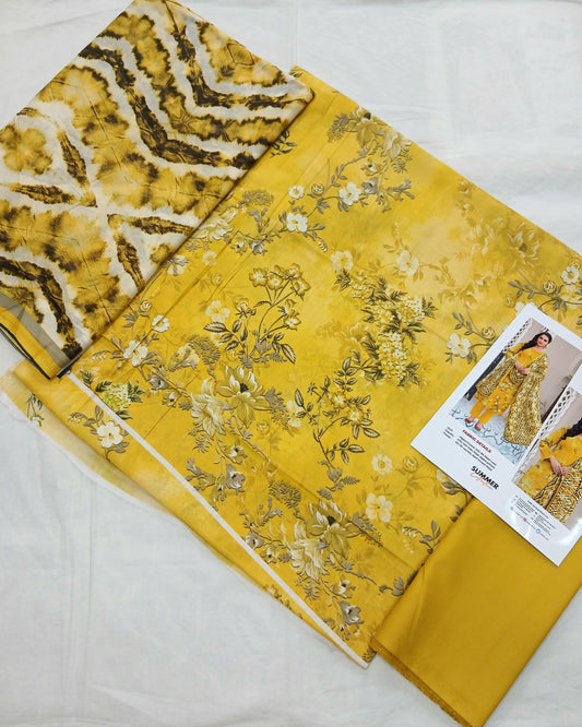 Digital Premium Soft Lawn 3PC | Unstitched Floral Prints