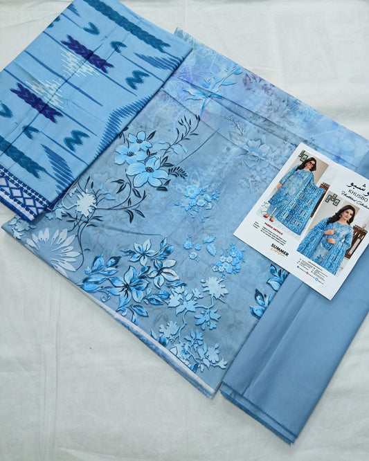 Digital Premium Soft Lawn 3PC | Unstitched Floral Prints