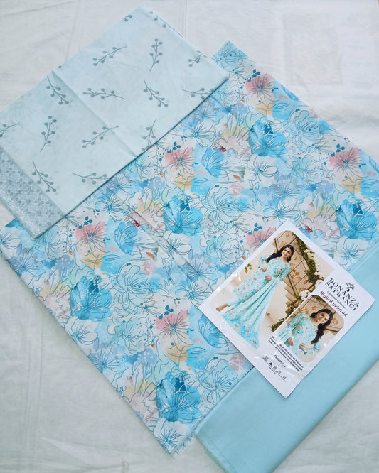 Digital Premium Soft Lawn 3PC | Unstitched Floral Prints
