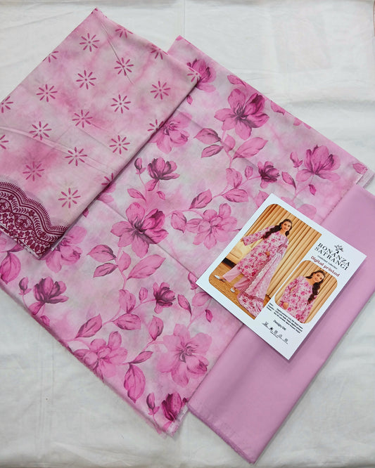 Digital Premium Soft Lawn 3PC | Unstitched Floral Prints