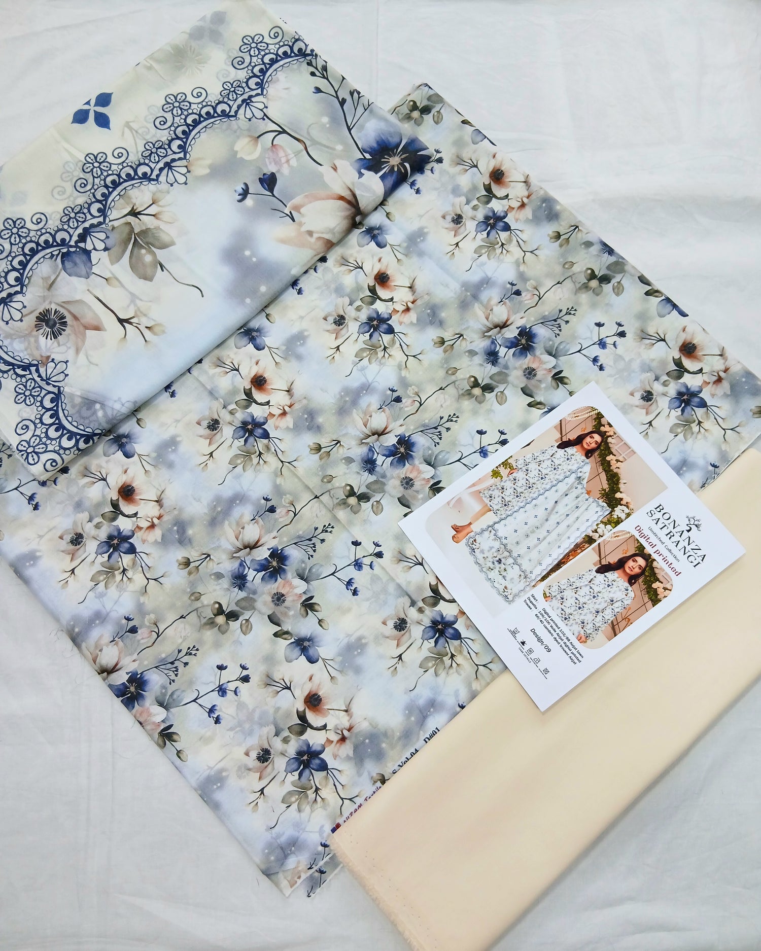 Digital Premium Soft Lawn 3PC | Unstitched Floral Prints