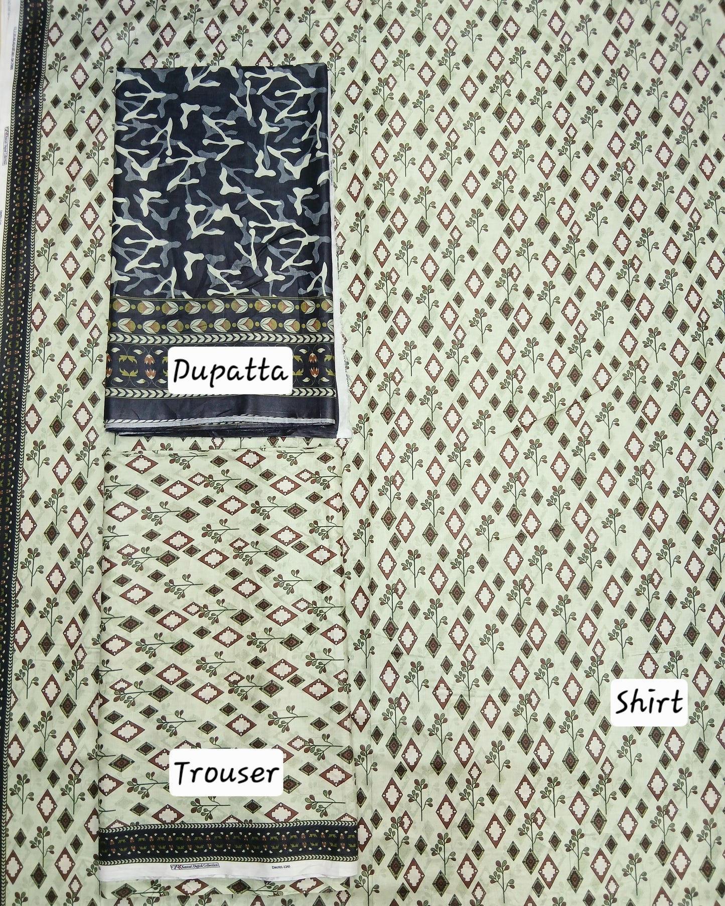 Kasturi Digital Lawn Cotton 3pc Unstitched Suit