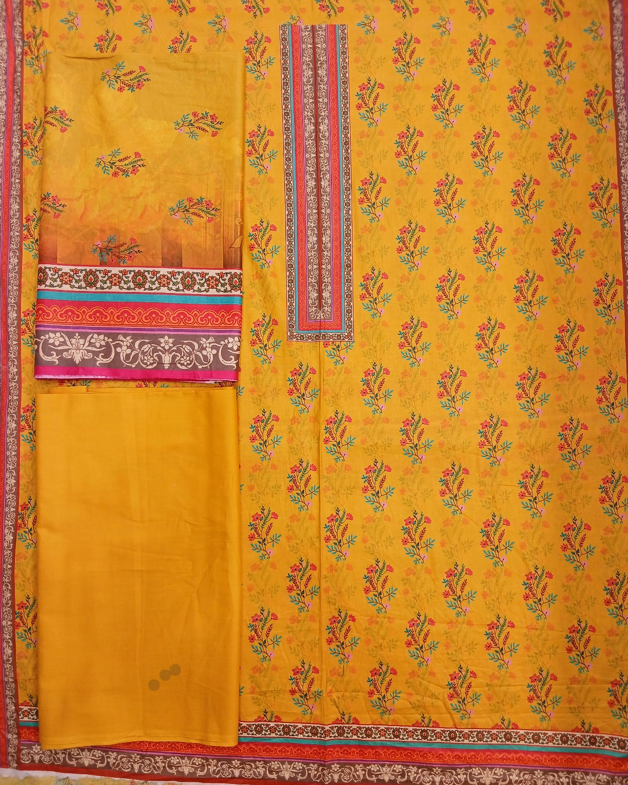 Kasturi Digital Lawn Cotton 3pc Unstitched Suit