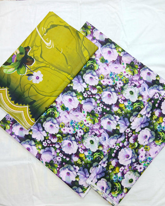 Kasturi Digital Lawn Cotton 3pc Unstitched Suit