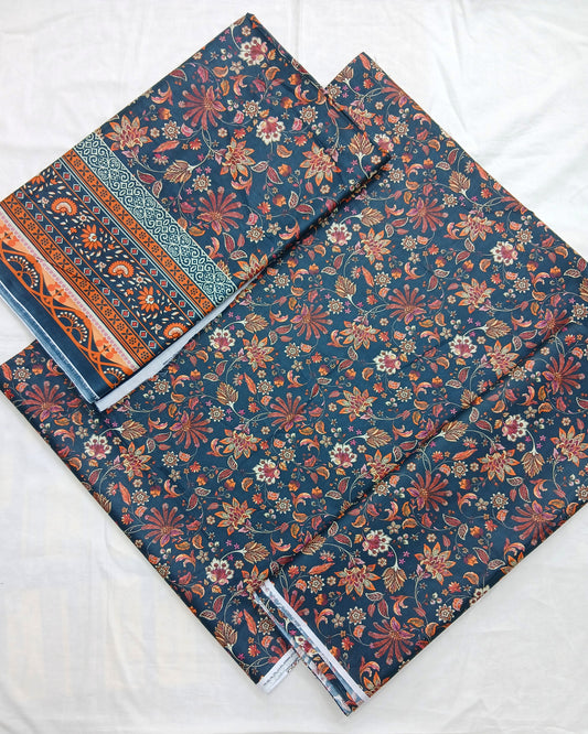 Kasturi Digital Lawn Cotton 3pc Unstitched Suit