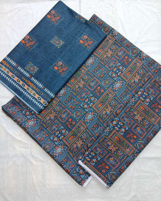 Kasturi Digital Lawn Cotton 3pc Unstitched Suit