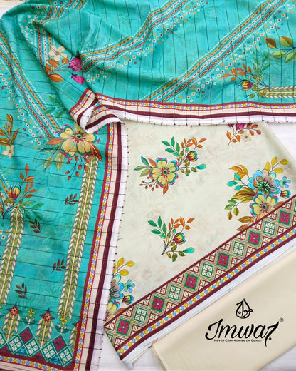 Virsa Jacquard Lawn 3pc Unstitched Suit by Imwaj