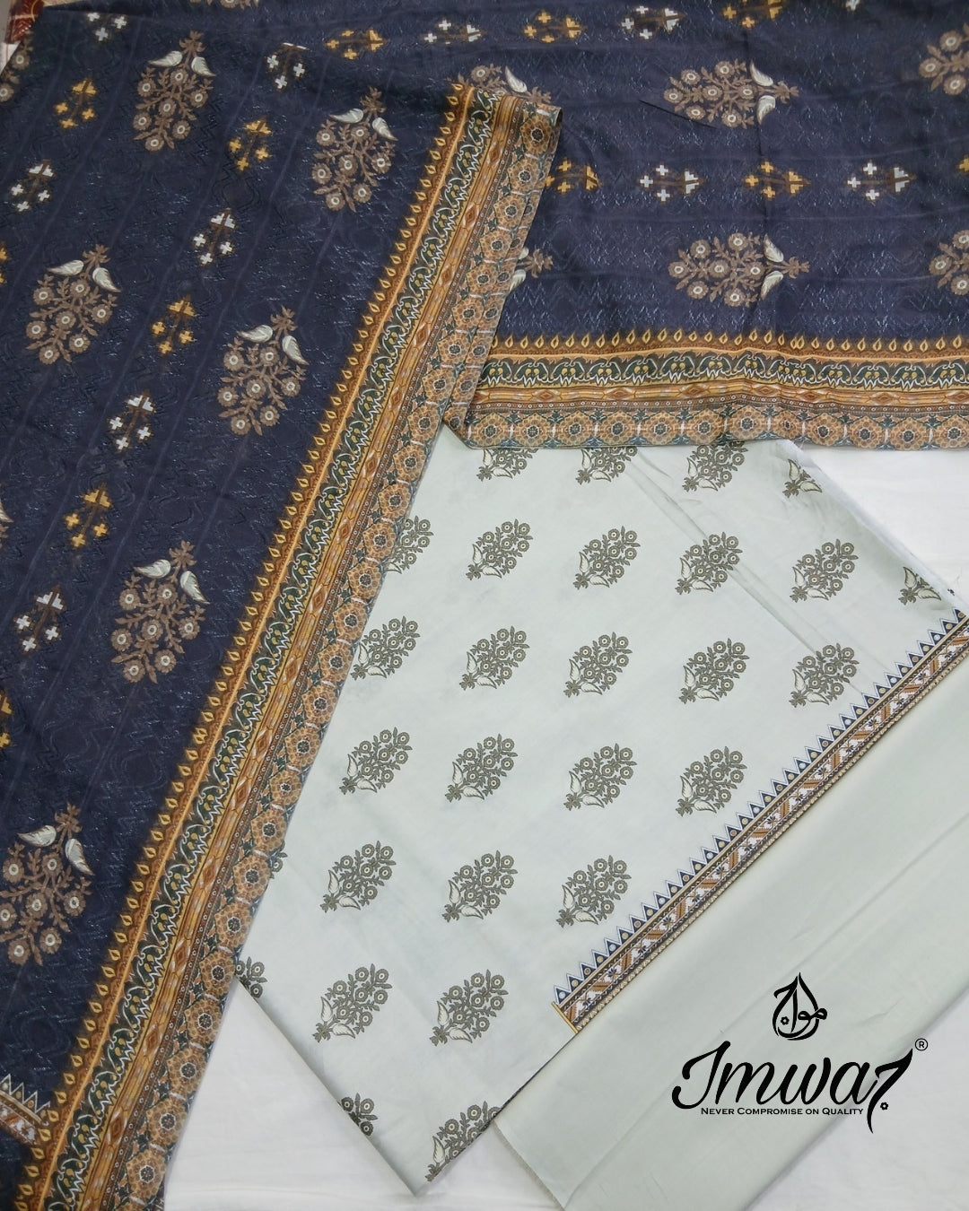Virsa Jacquard Lawn 3pc Unstitched Suit by Imwaj
