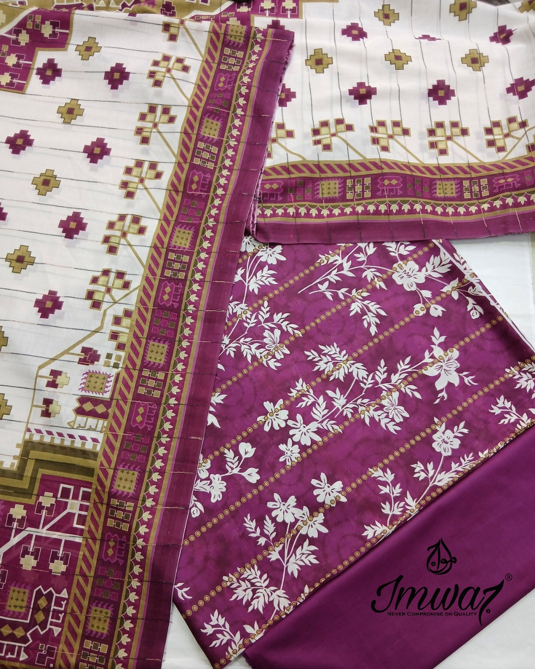 Virsa Jacquard Lawn 3pc Unstitched Suit by Imwaj