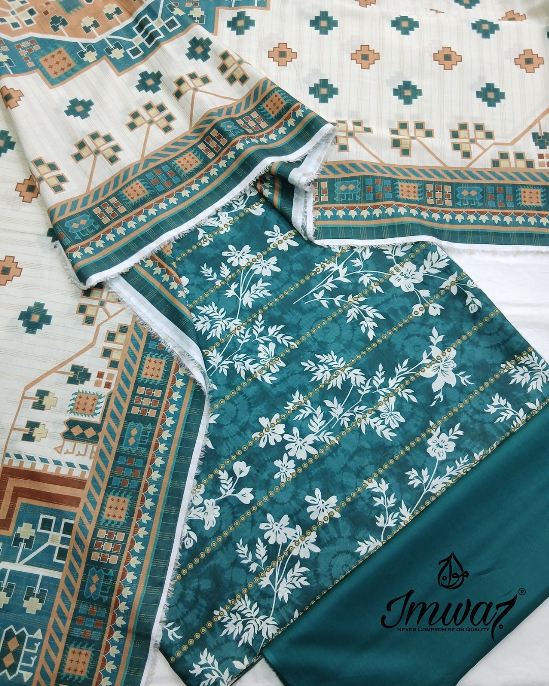 Virsa Jacquard Lawn 3pc Unstitched Suit by Imwaj