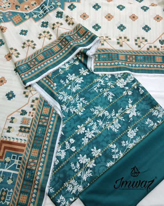 Virsa Jacquard Lawn 3pc Unstitched Suit by Imwaj