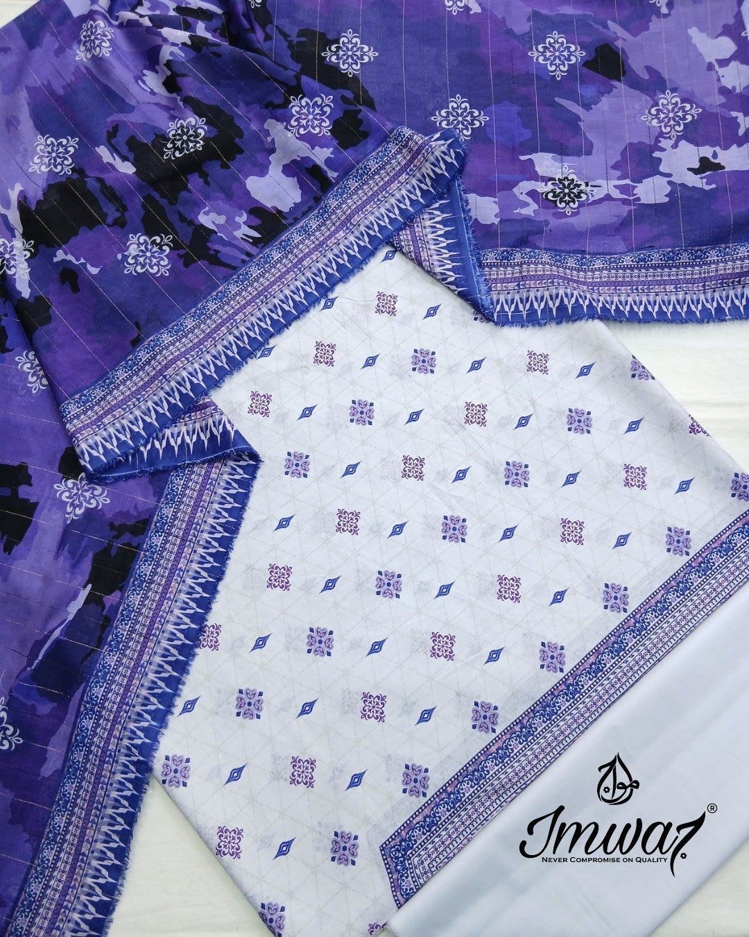 Virsa Jacquard Lawn 3pc Unstitched Suit by Imwaj