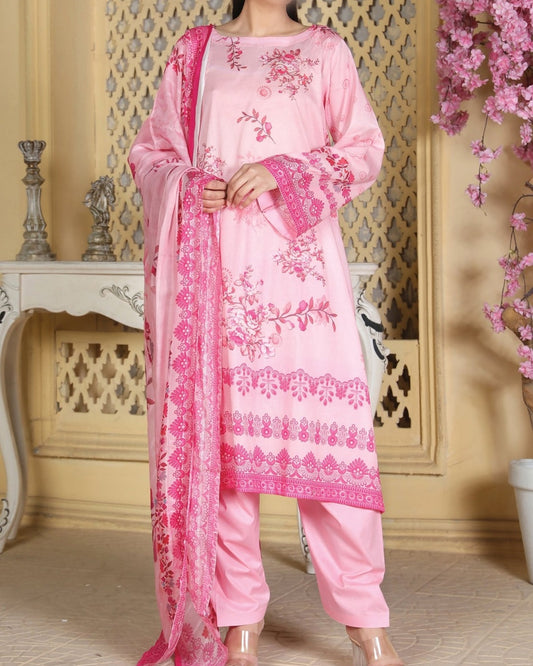 Zinnia Luxury Digital Lawn – 3pc Suit with Doria Voil Dupatta