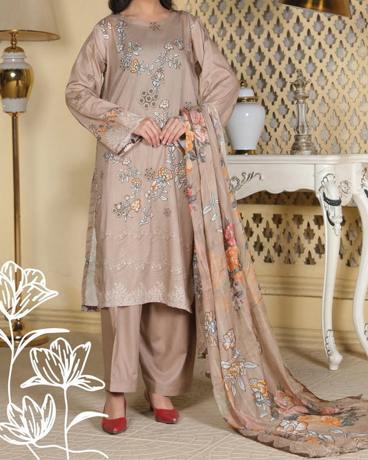 Zinnia Luxury Digital Lawn – 3pc Suit with Doria Voil Dupatta