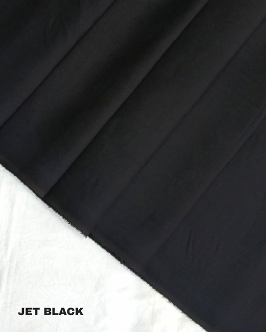 Super PIma Cotton Plain Fabric 38" | Jet Black