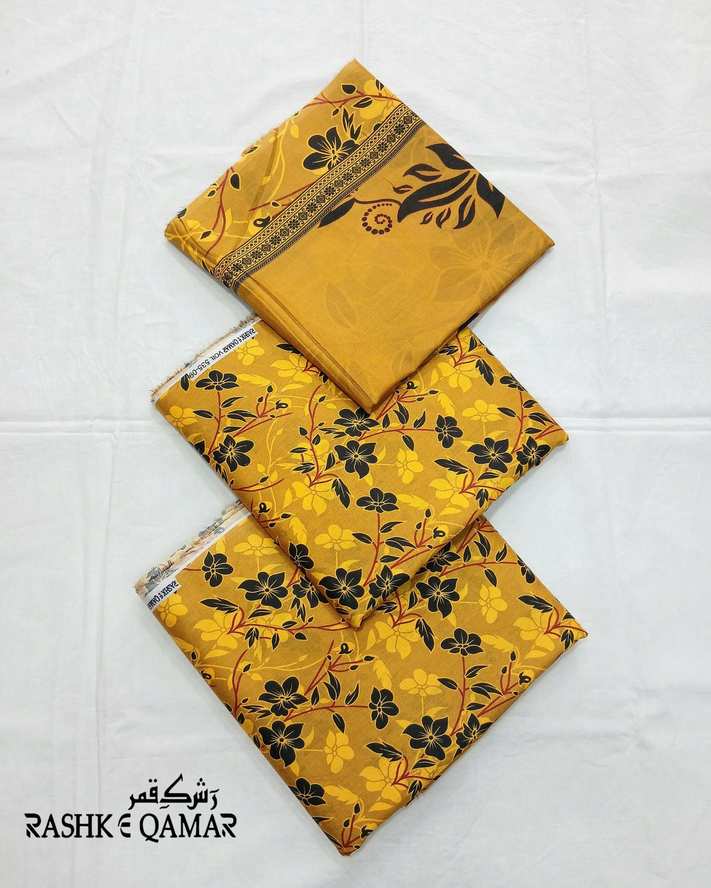 Rashk-e-Qamar Classic Lawn 3-Piece with Digital Printed Voil Dupatta by Hajra Textiles