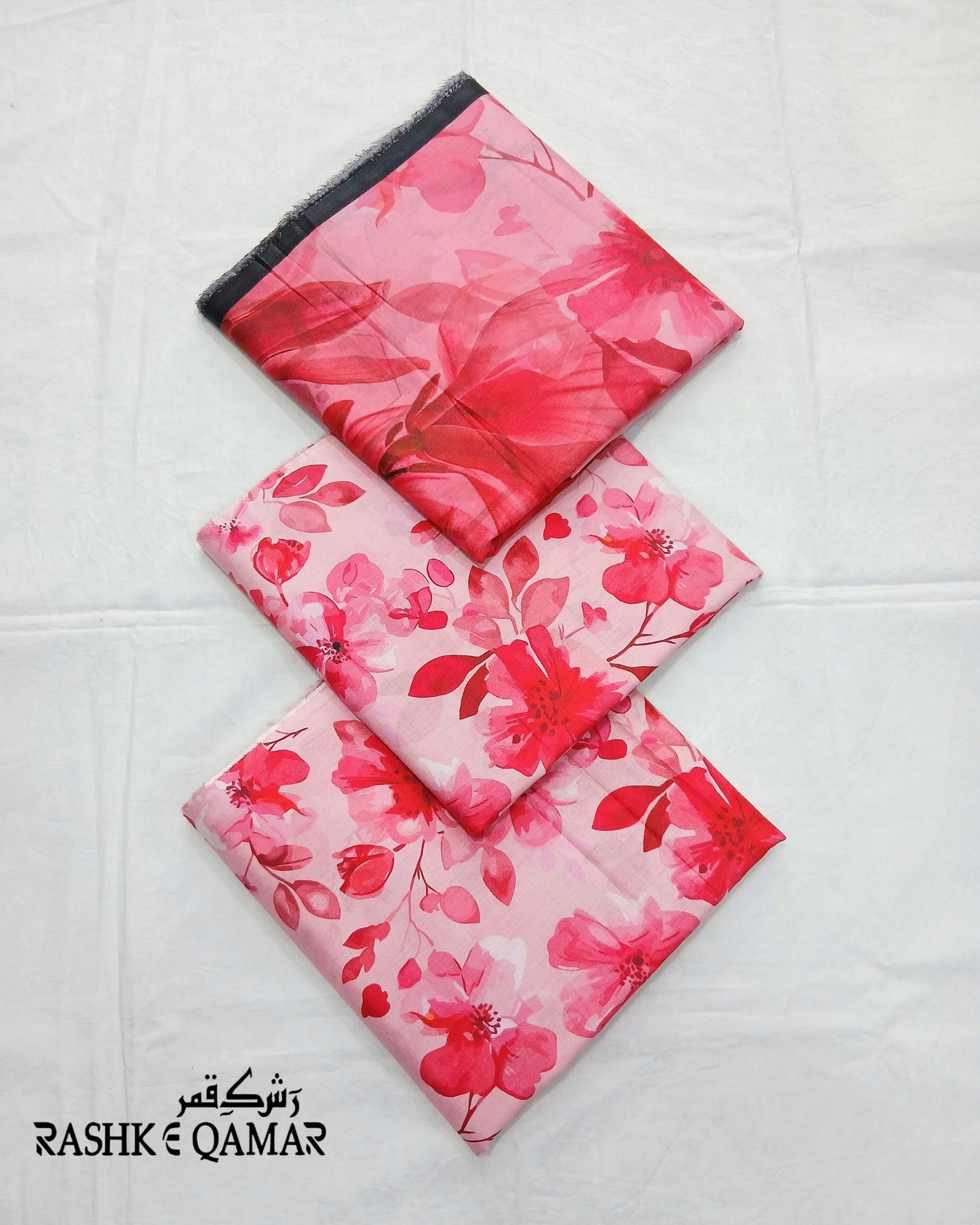 Rashk-e-Qamar Classic Lawn 3-Piece with Digital Printed Voil Dupatta by Hajra Textiles