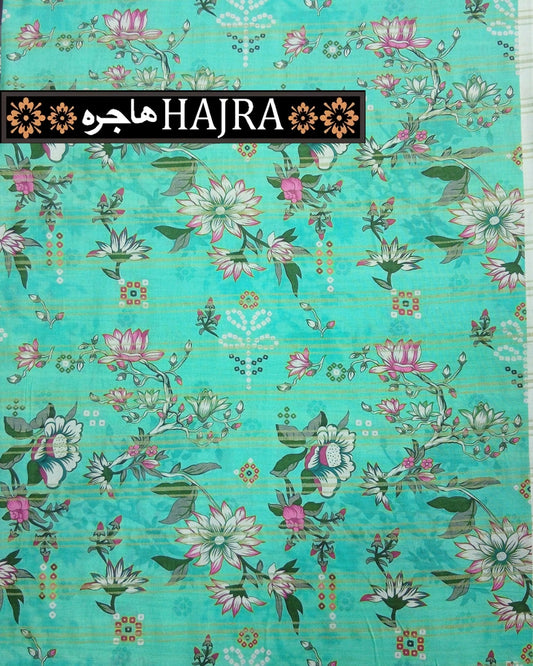 Hajra Exclusive Green Zari Lawn – 2pc Single Print