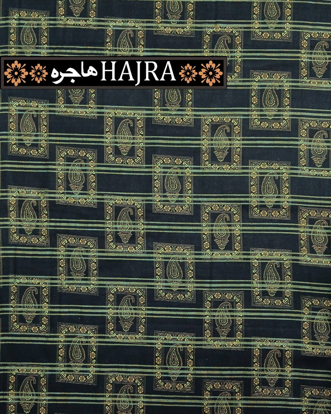 Hajra Exclusive Green Zari Lawn – 2pc Single Print