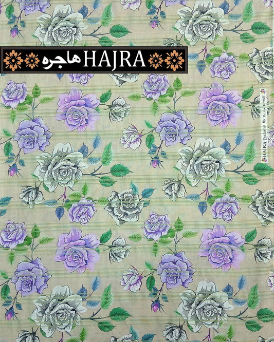 Hajra Exclusive Green Zari Lawn – 2pc Single Print