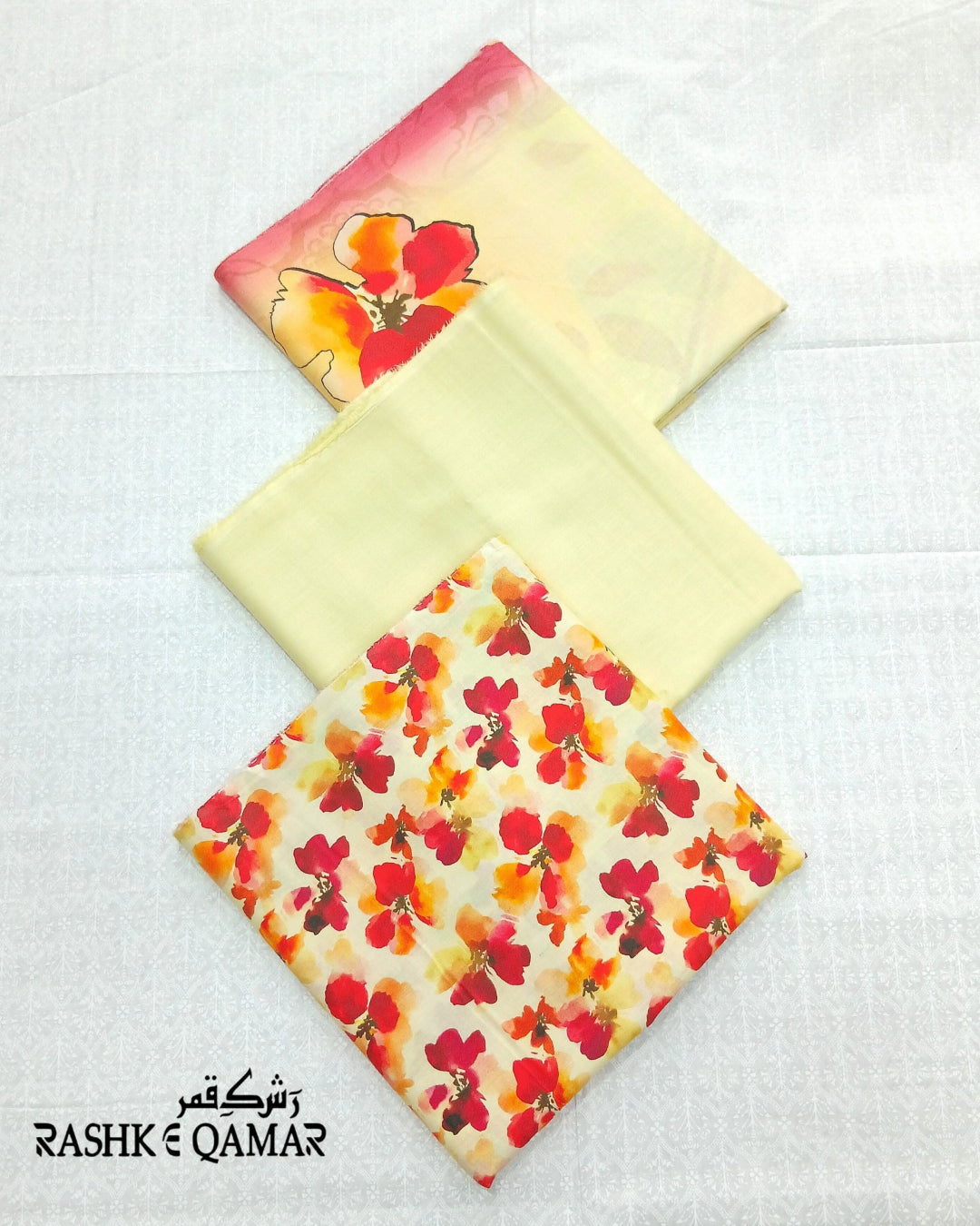 Rashk-e-Qamar breathable cotton 3-piece by Hajra Textiles