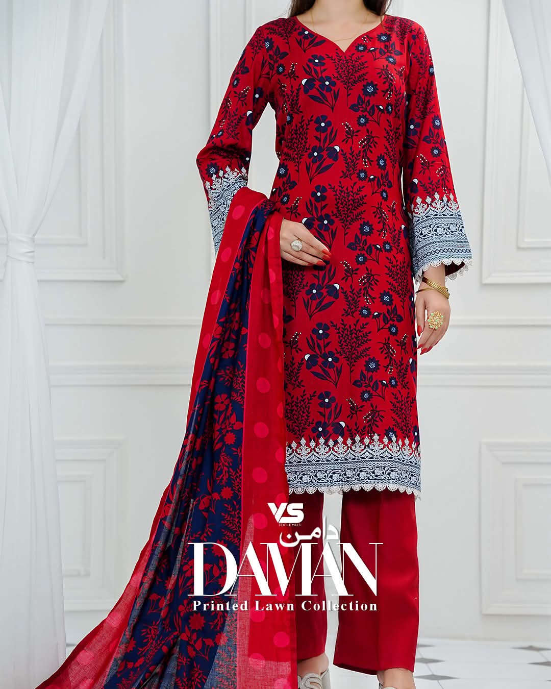Daman Lawn 3Piece Unstitched | VS Textiles