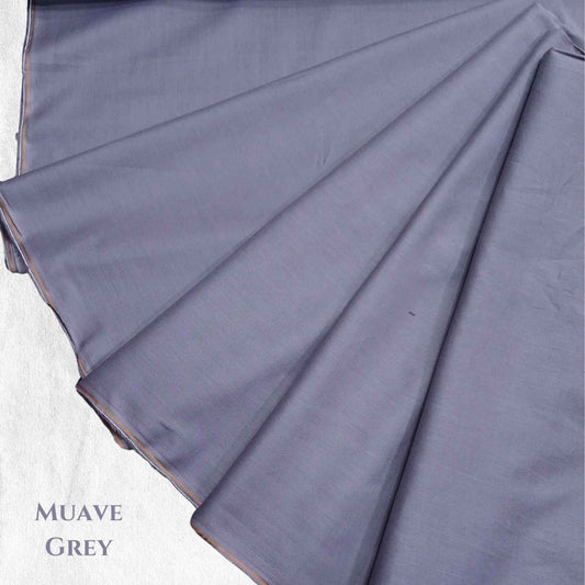 Premium Plain Dyed Lawn Fabric | Muave Grey