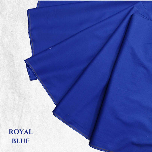 Premium Plain Dyed Lawn Fabric | Royal Blue