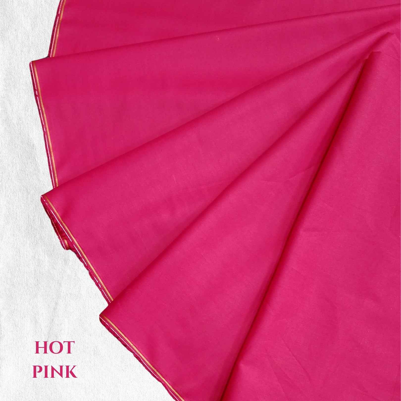 Premium Plain Dyed Lawn Fabric | Hot Pink