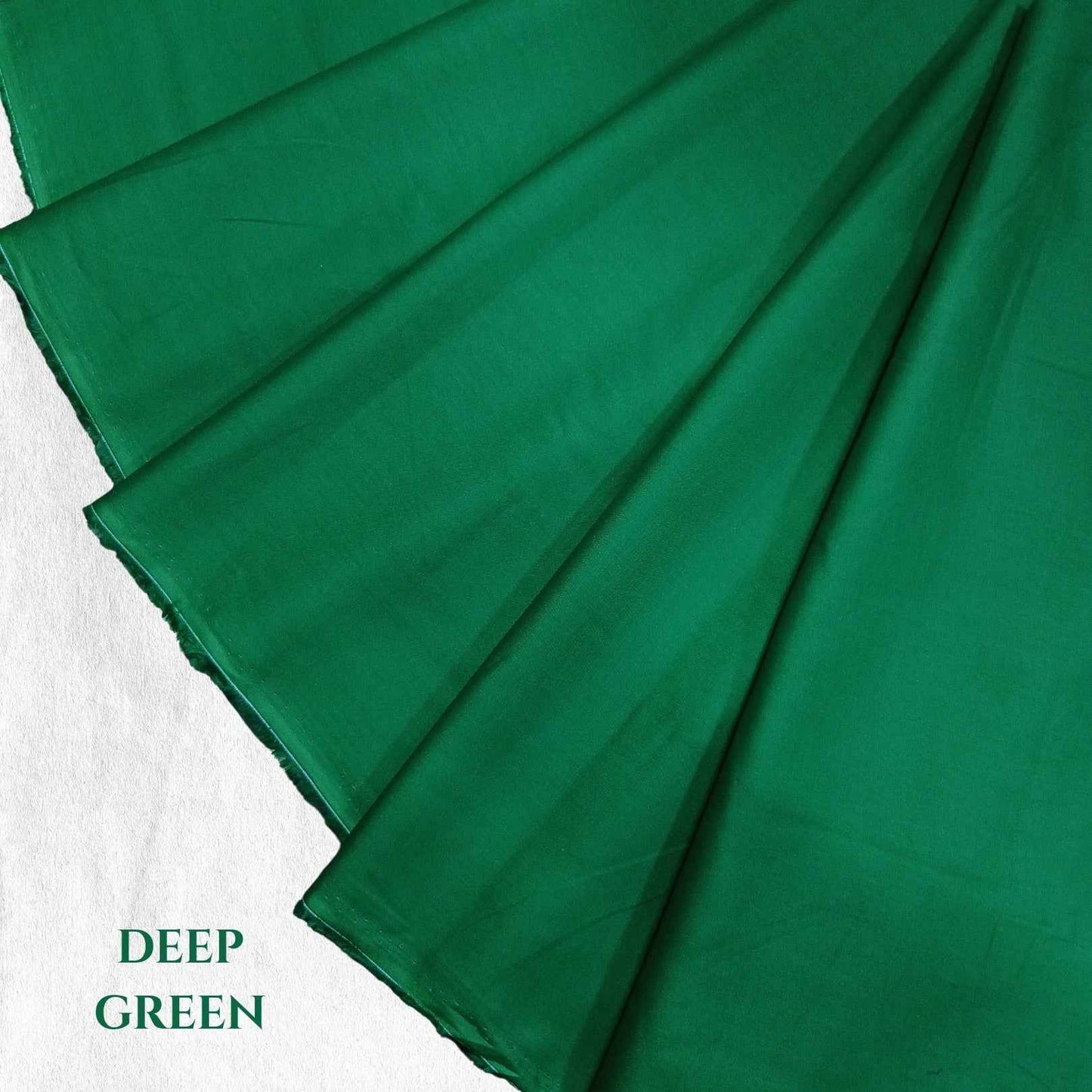 Premium Plain Dyed Lawn Fabric | Deep Green