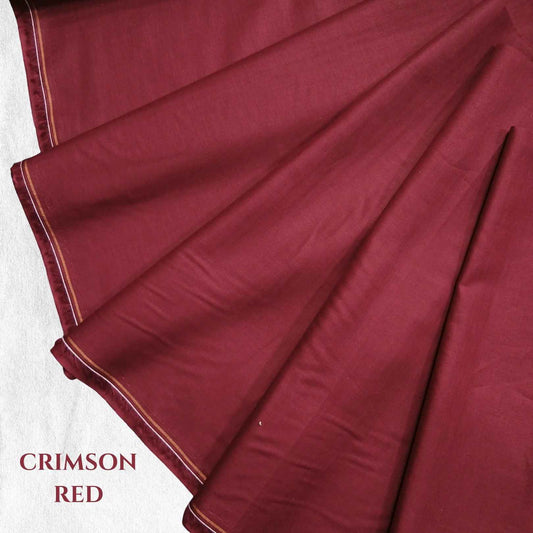 Premium Plain Dyed Lawn Fabric | Crimson Red