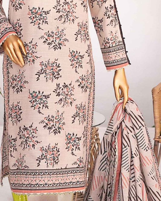 Mehak Khaddar 3Piece Suit – Beige Floral Print