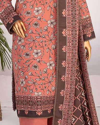 Mehak Khaddar 3Piece Suit – Coral Floral Print