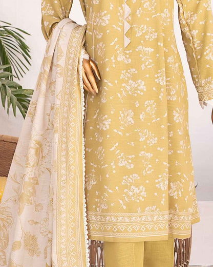 Mehak Khaddar 3Piece Suit – Lime Floral Print