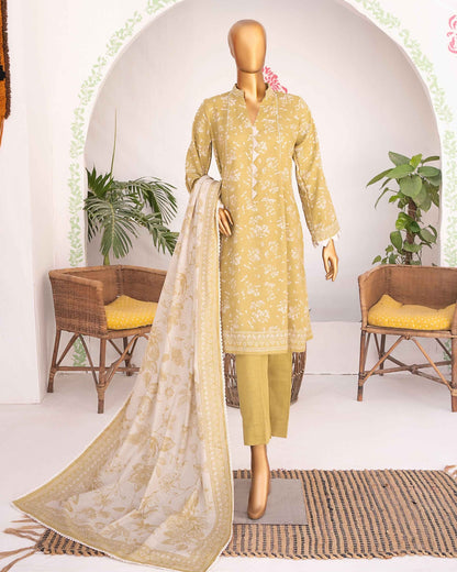 Mehak Khaddar 3Piece Suit – Lime Floral Print