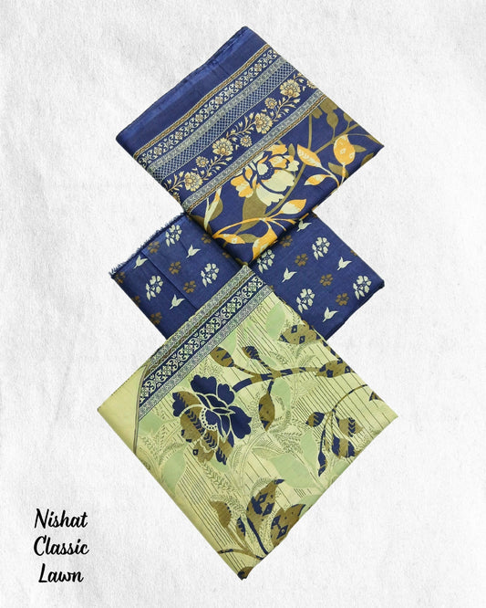 Nishat Classic Lawn 3pc breathable summer lawn suit