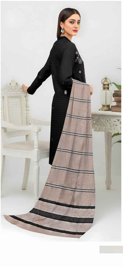 Queen Bana Dora Dhanak Embroidered 3Piece Suit by Faria