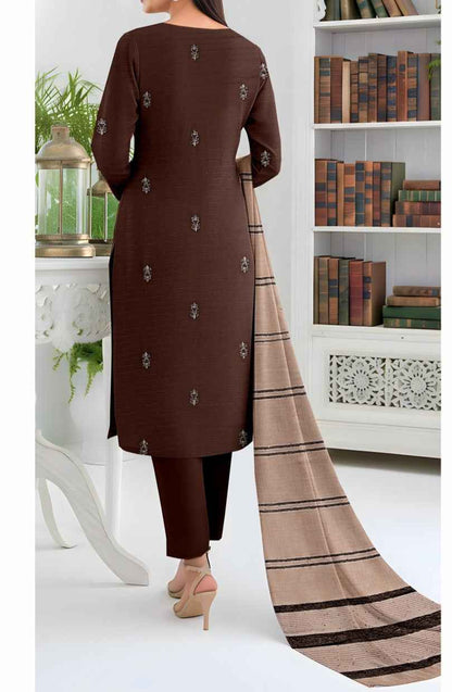 Queen Bana Dora Dhanak Embroidered 3Piece Suit by Faria