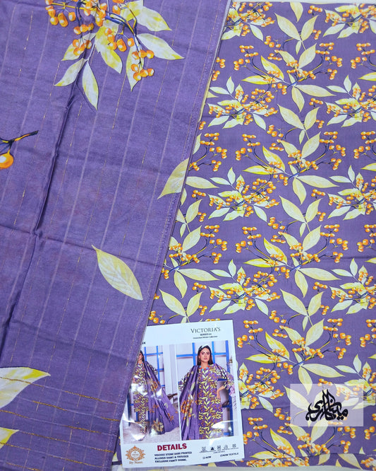 Viscose Stone Dobi Printed Allover Full suit with Exclusive Fancy Shawl - Nagina Cotton Emporium