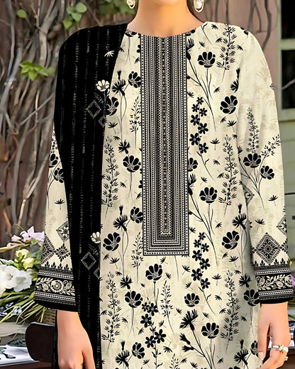 Kashish Classic Printed Cotton 3-Piece Suit | Al-Hamra Textiles - Nagina Cotton Emporium
