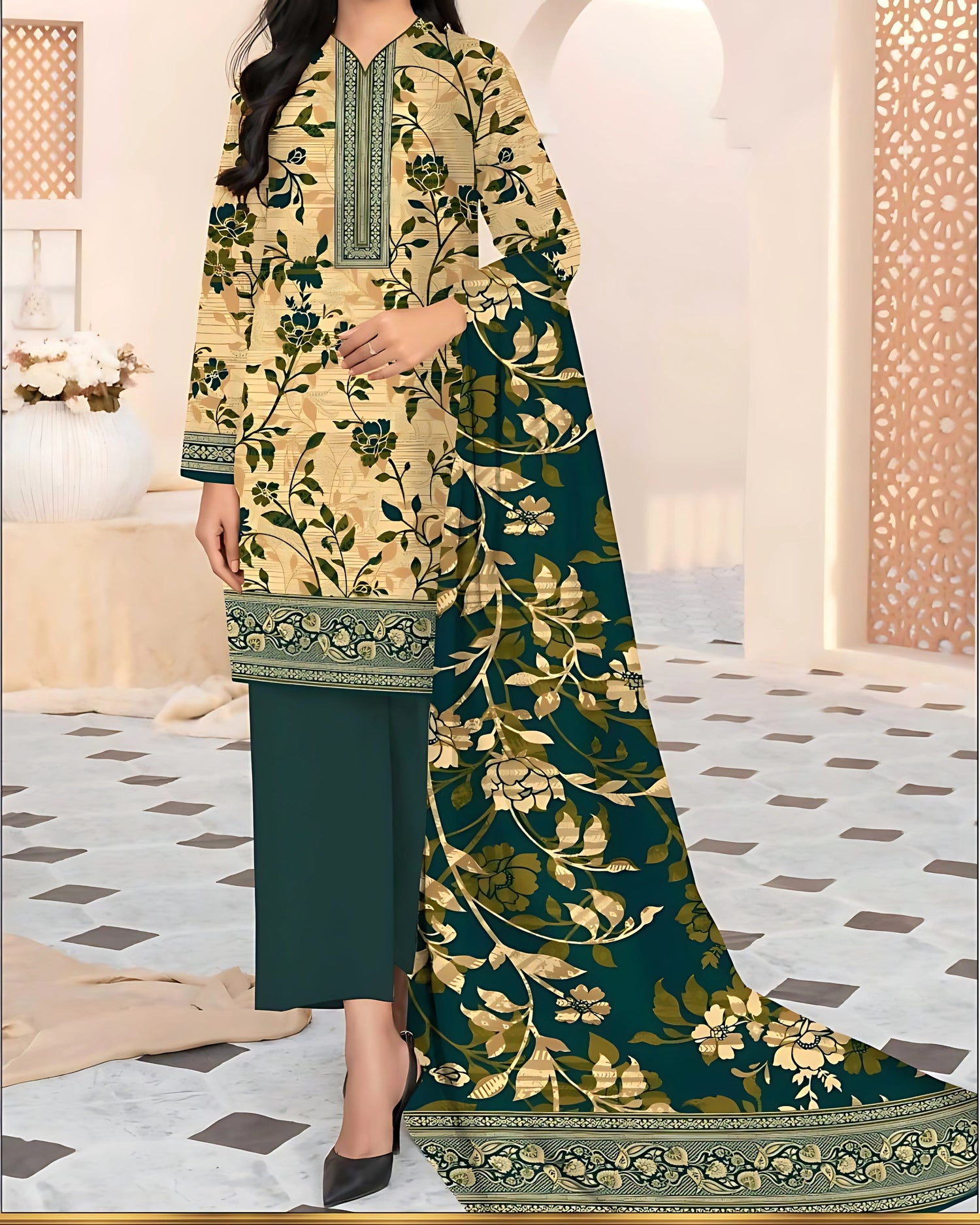 Kashish Classic Cotton 3pc – Al-Hamra Textiles - Nagina Cotton Emporium