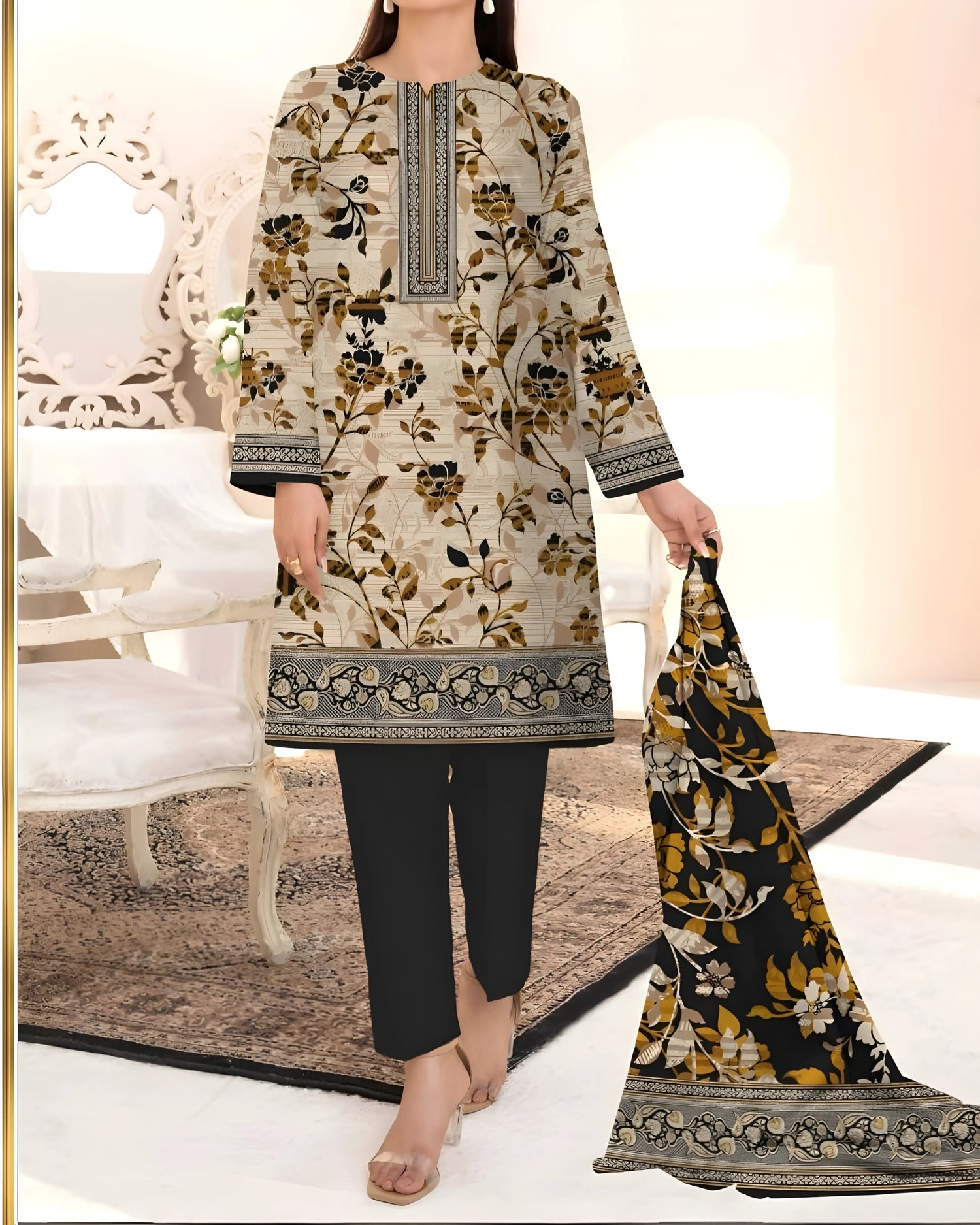 Kashish Classic Cotton 3pc – Al-Hamra Textiles - Nagina Cotton Emporium