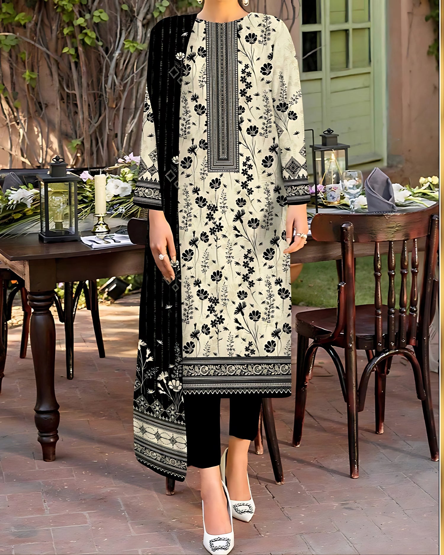 Kashish Classic Printed Cotton 3-Piece Suit | Al-Hamra Textiles - Nagina Cotton Emporium
