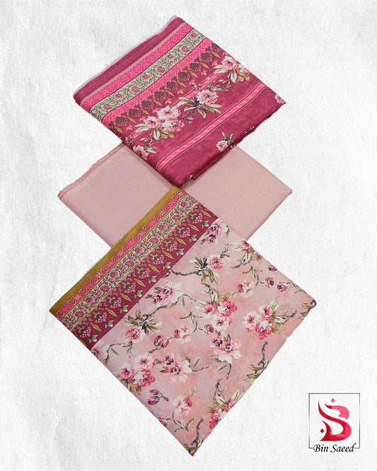 Bin Saeed Digital Printed Lawn 3Piece