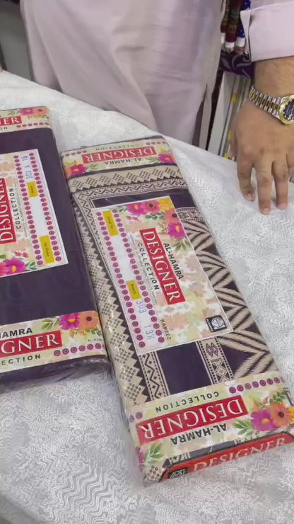 Designer Linen 3pc by Al-Hamra Textiles - D.303A